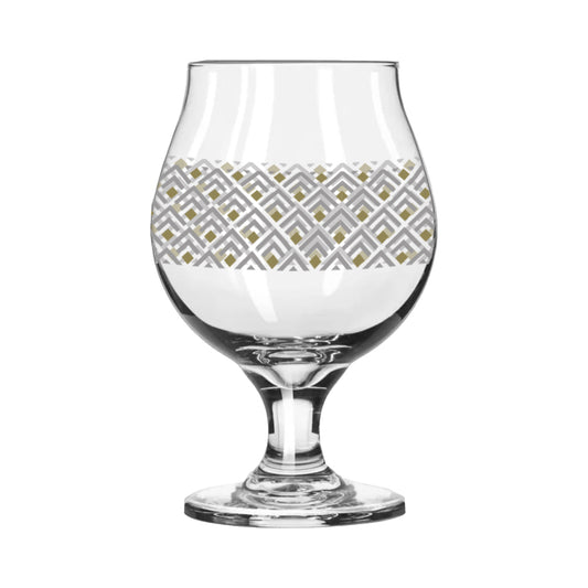 Deco Gold 16 oz Belgian Beer Glass