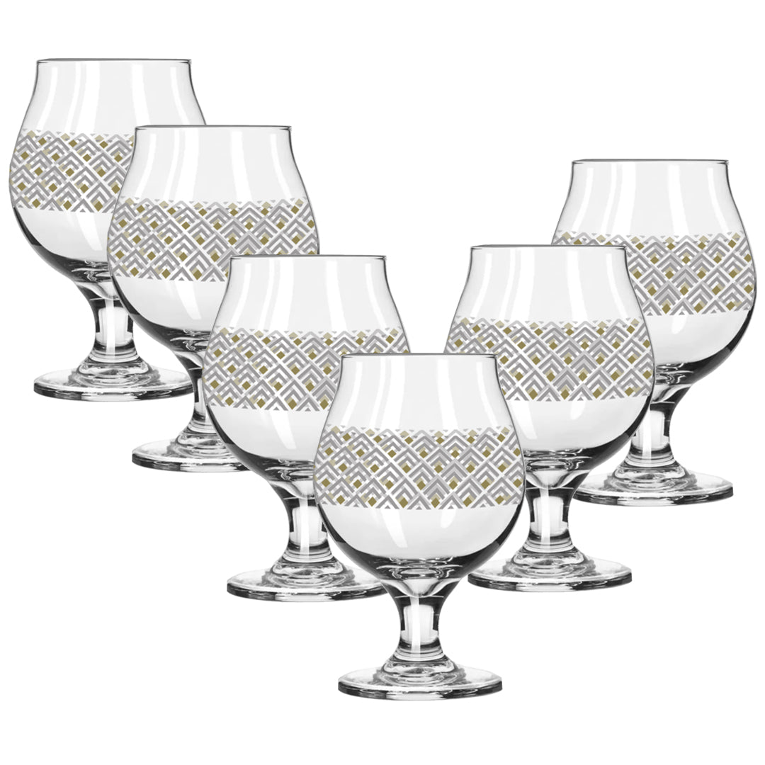 Deco Gold 16 oz Belgian Beer Glass