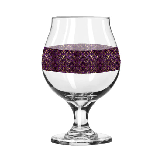 Royal Opulence Belgian Beer Glass | Gilded Plum Patina Design