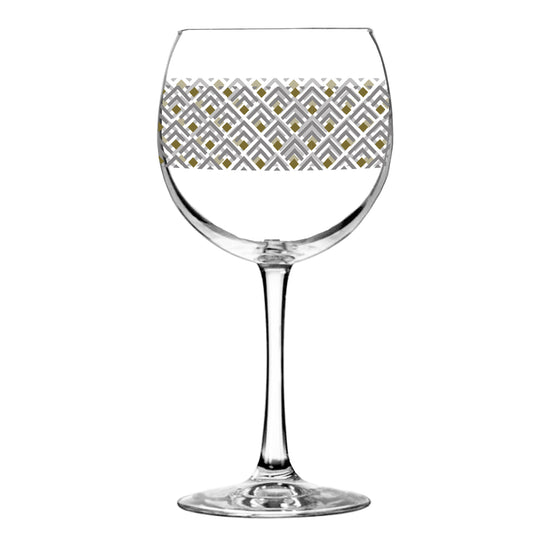 Deco Gold 18 oz Balloon Wine Glass