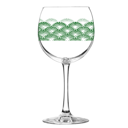 Green Deco 18 oz Balloon Wine Glass