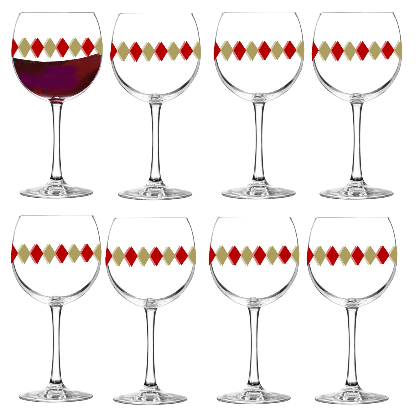 Holiday Diamonds 18 oz Balloon Wine Glass