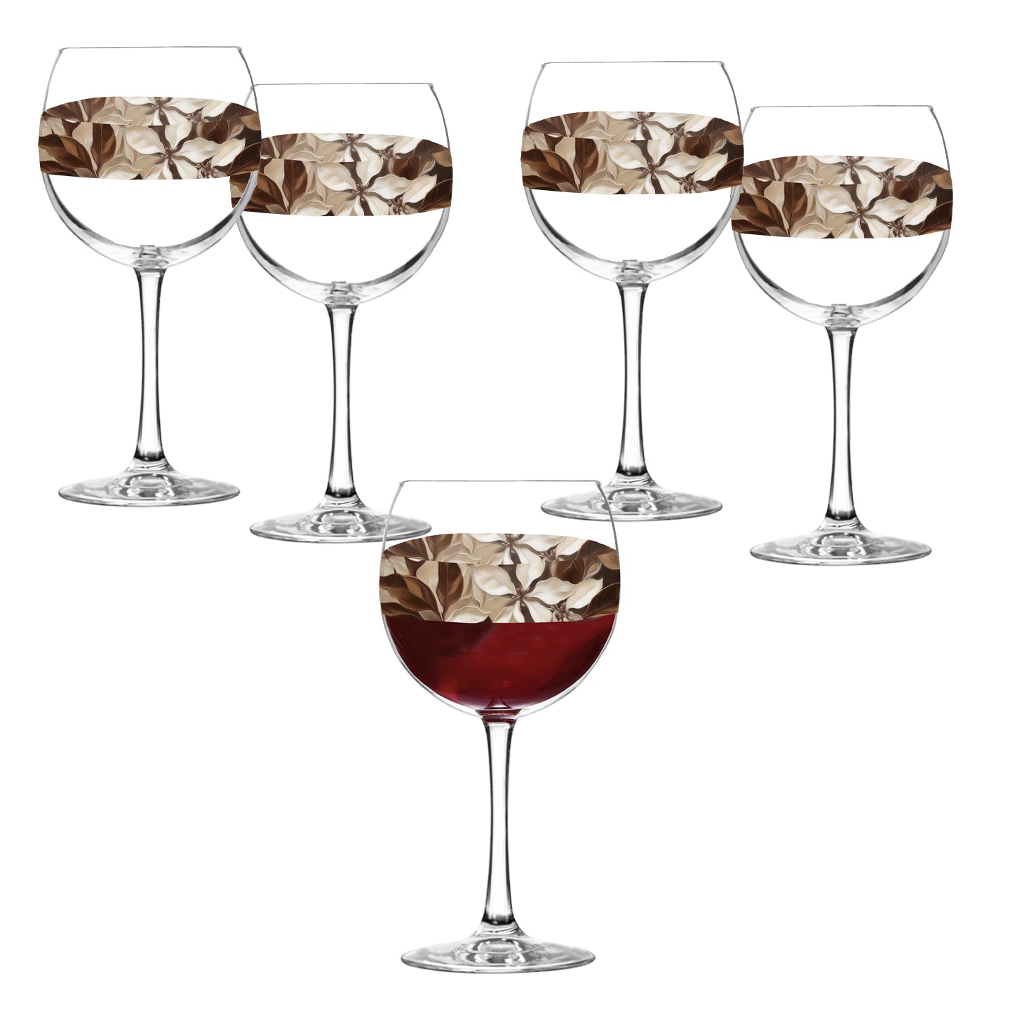 Petals in the Woods 18 oz Balloon Wine Glasses, Set of 2, 4 or 8