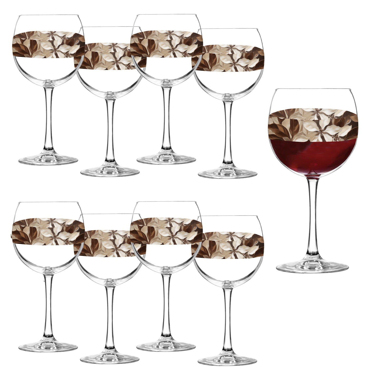 Petals in the Woods 18 oz Balloon Wine Glasses, Set of 2, 4 or 8