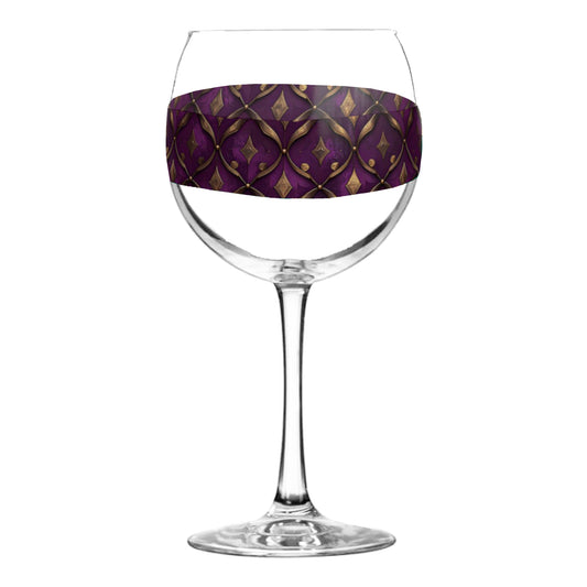 Plum Patina Balloon Wine Glass | Signature Aged Motif