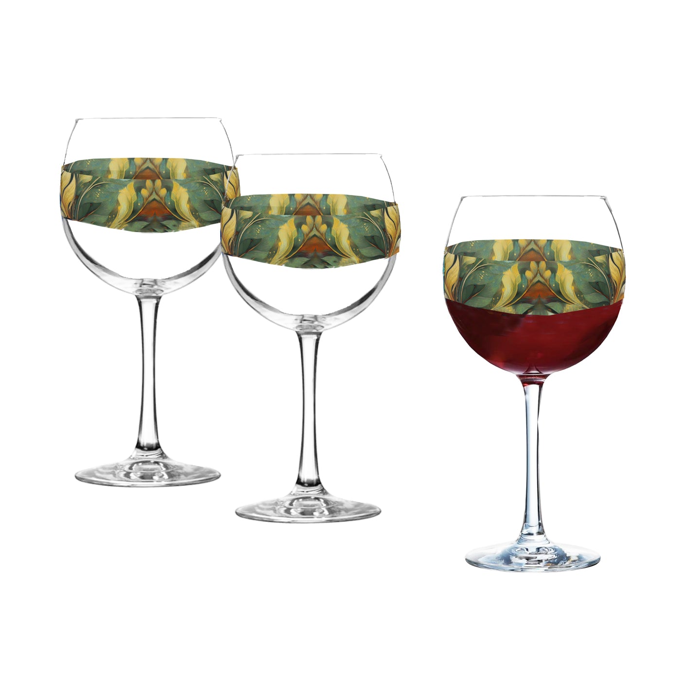 Sage n Gold 18 oz Balloon Wine Glasses, Set of 2, 4 or 8