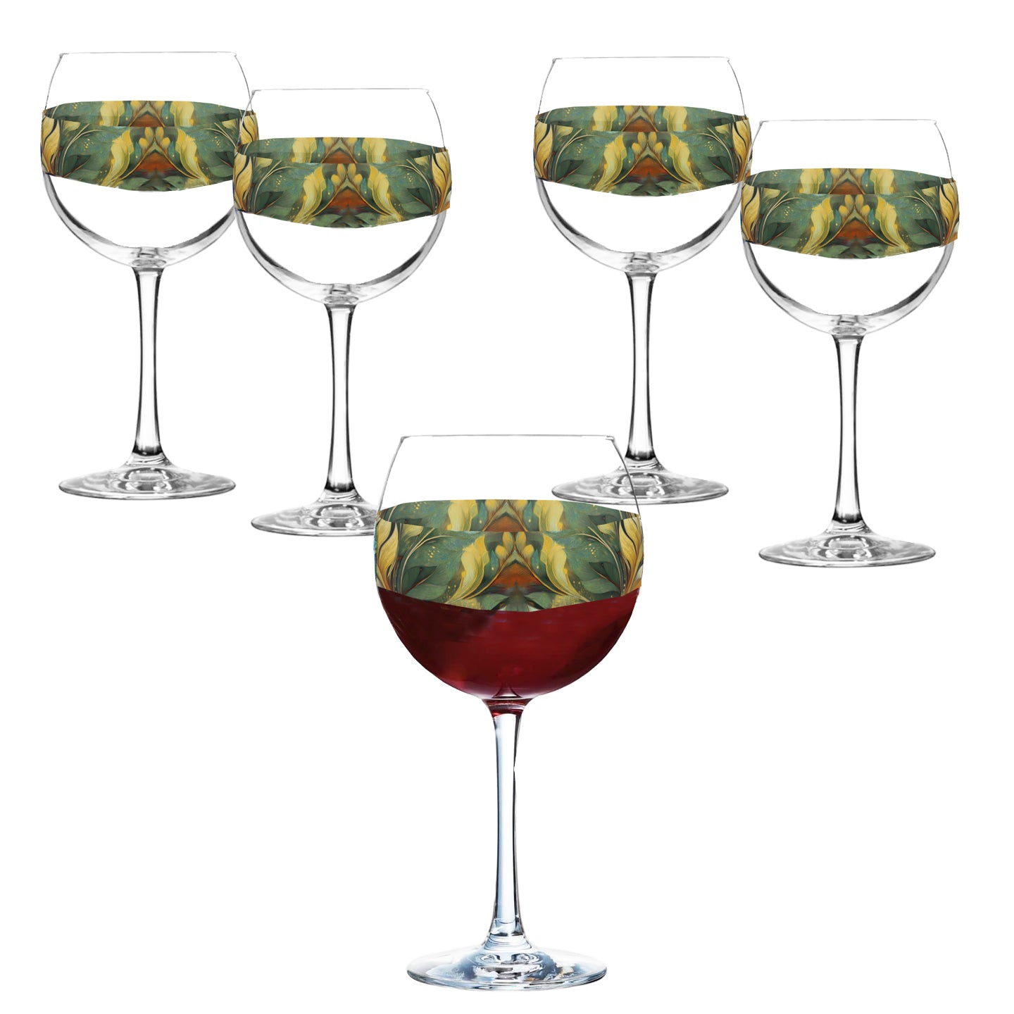 Sage n Gold 18 oz Balloon Wine Glasses, Set of 2, 4 or 8