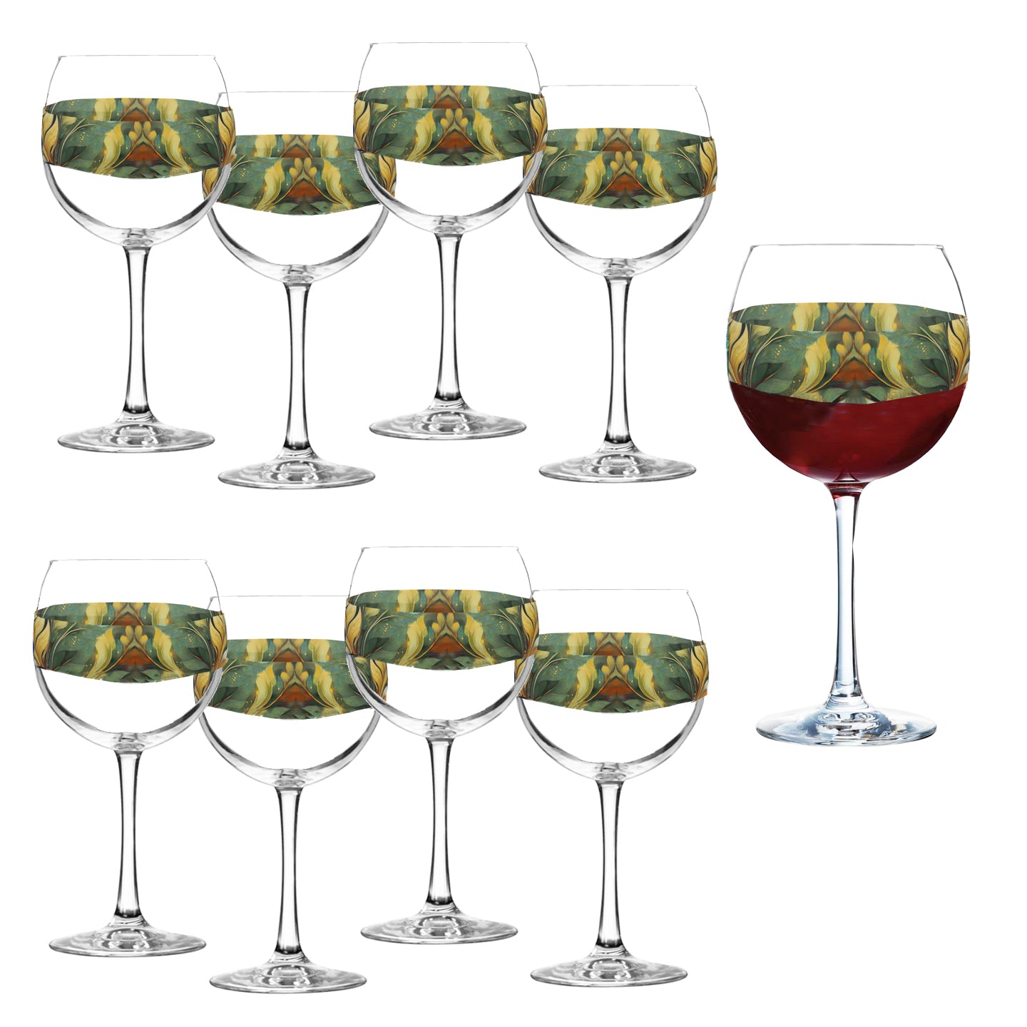 Sage n Gold 18 oz Balloon Wine Glasses, Set of 2, 4 or 8