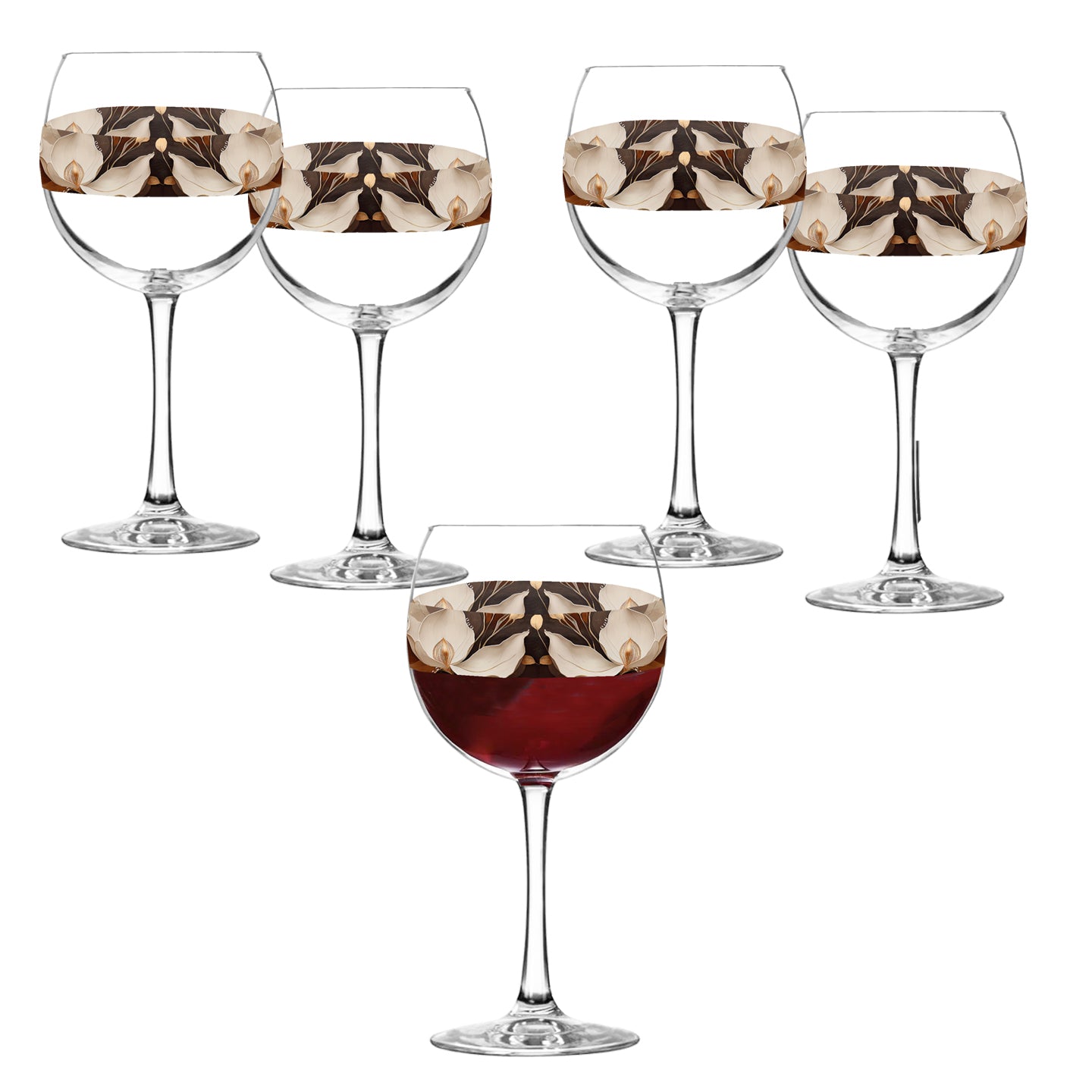 Windswept Magnolias 18 oz Balloon Wine Glasses, Set of 2, 4 or 8