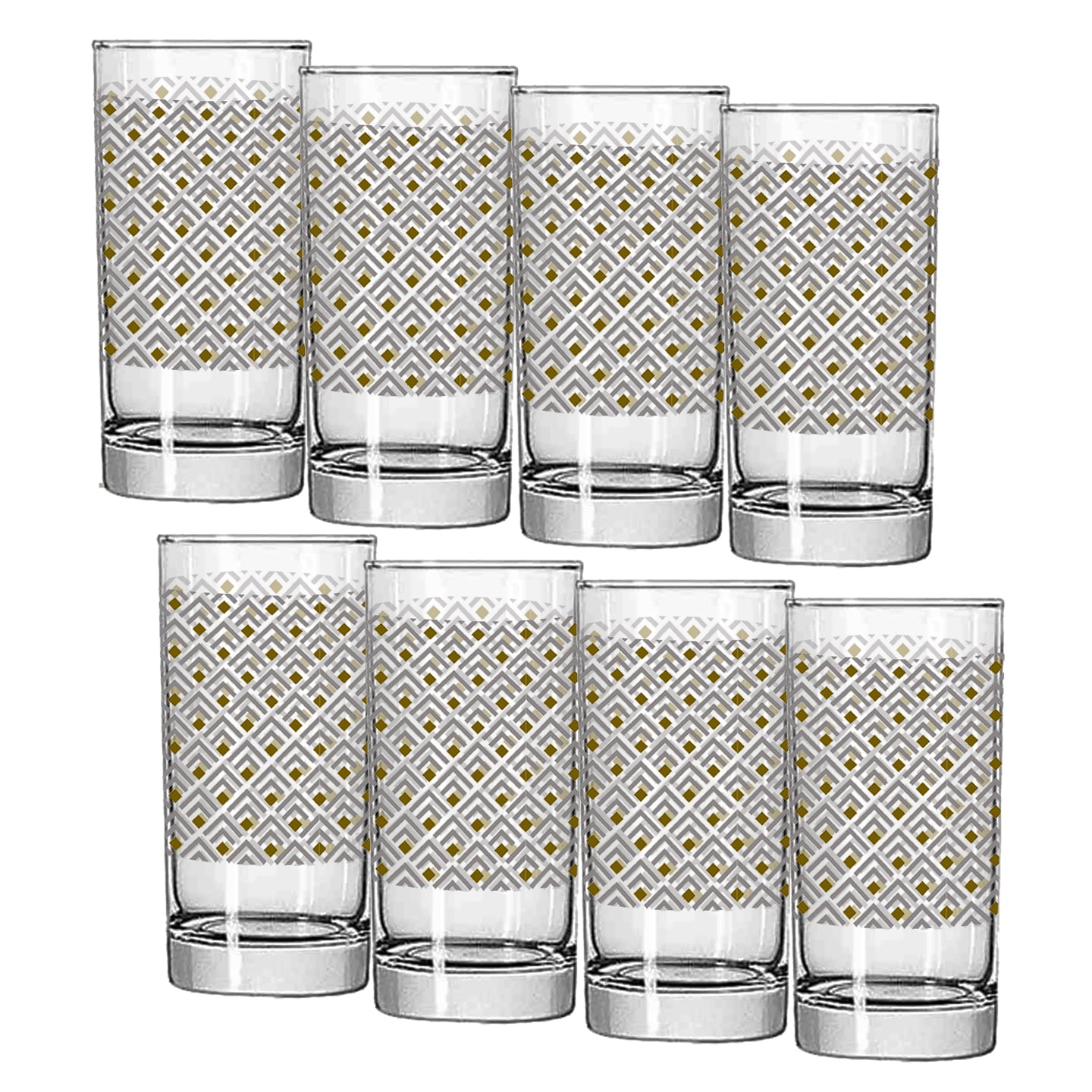 Deco Gold 10.2 oz Highball Cocktail Glass