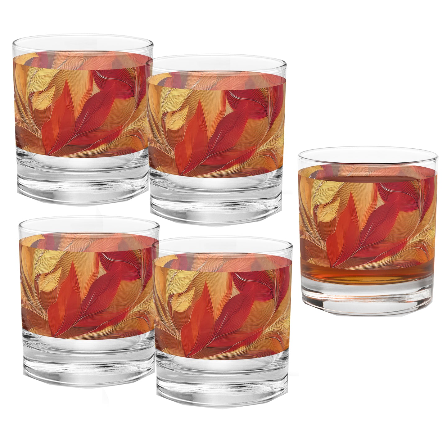 Autumn Blend 11 oz Rocks Glass, Set of 2, 4 or 6