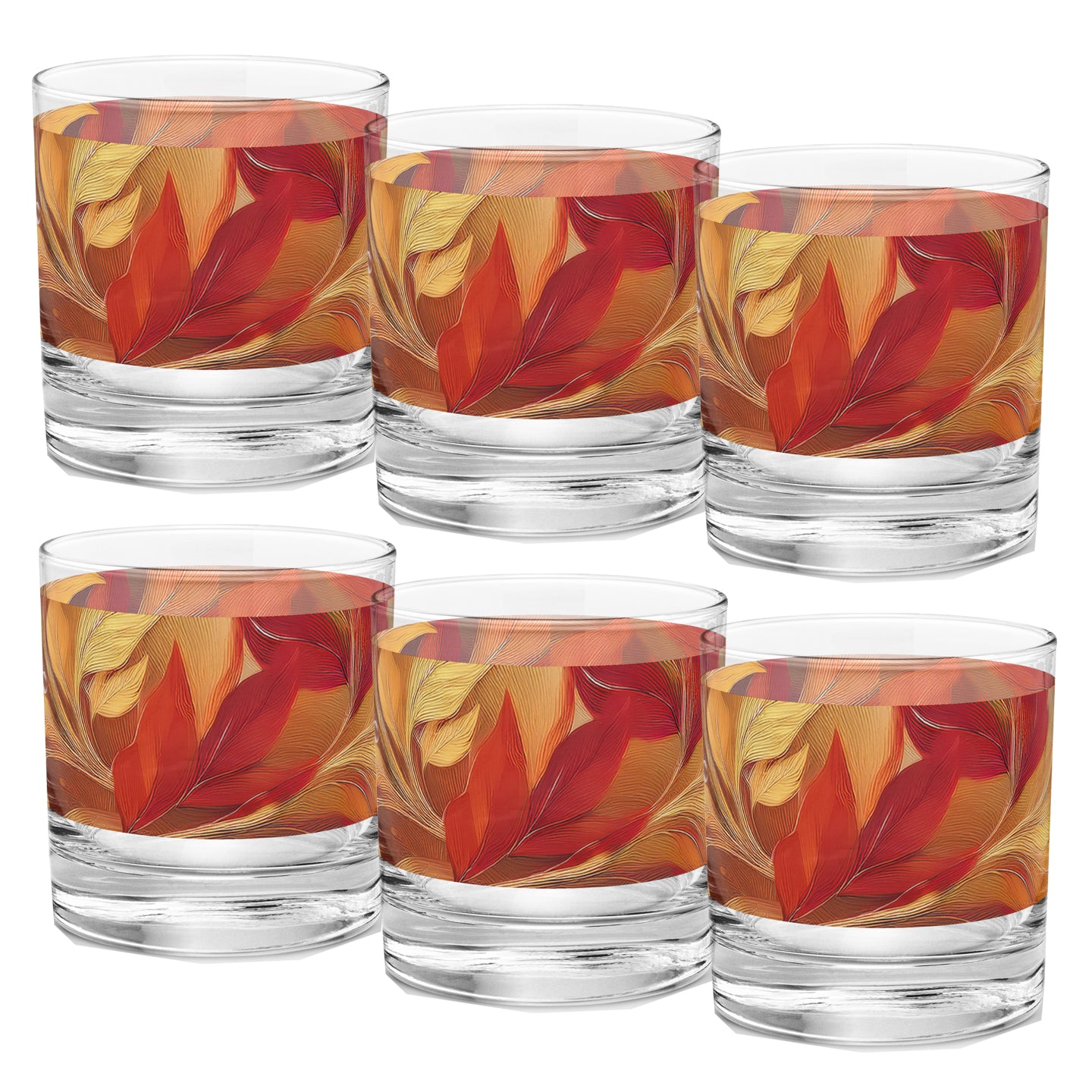 Autumn Blend 11 oz Rocks Glass, Set of 2, 4 or 6