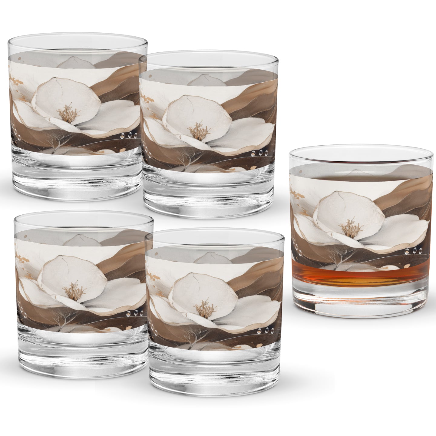 Floating Grace 11 oz Rocks Glass, Set of 2, 4 or 6