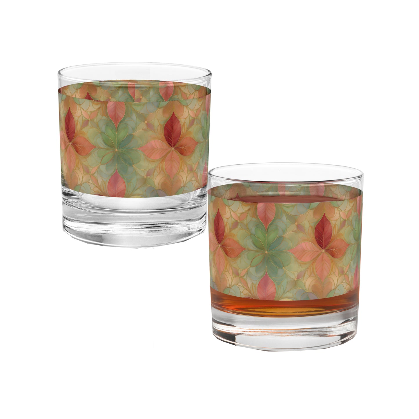 Pieces of Autumn 11 oz Rocks Glass, Set of 2, 4 or 6