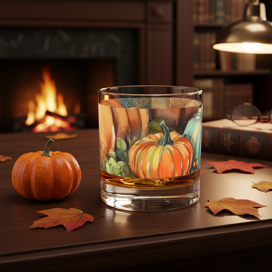 Pumpkin Harvest 11 oz Rocks Glass, Set of 2, 4 or 6