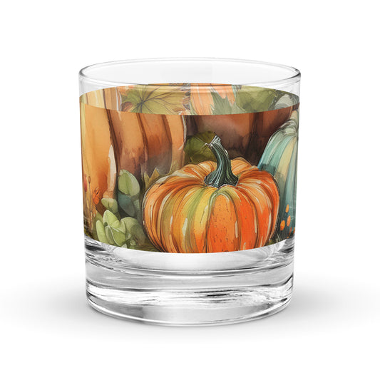 Pumpkin Harvest 11 oz Rocks Glass, Set of 2, 4 or 6