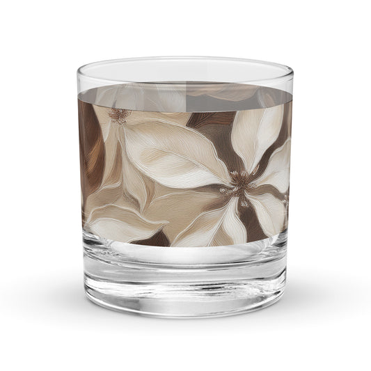 Petals in the Woods 11 oz Rocks Glass, Set of 2, 4 or 6