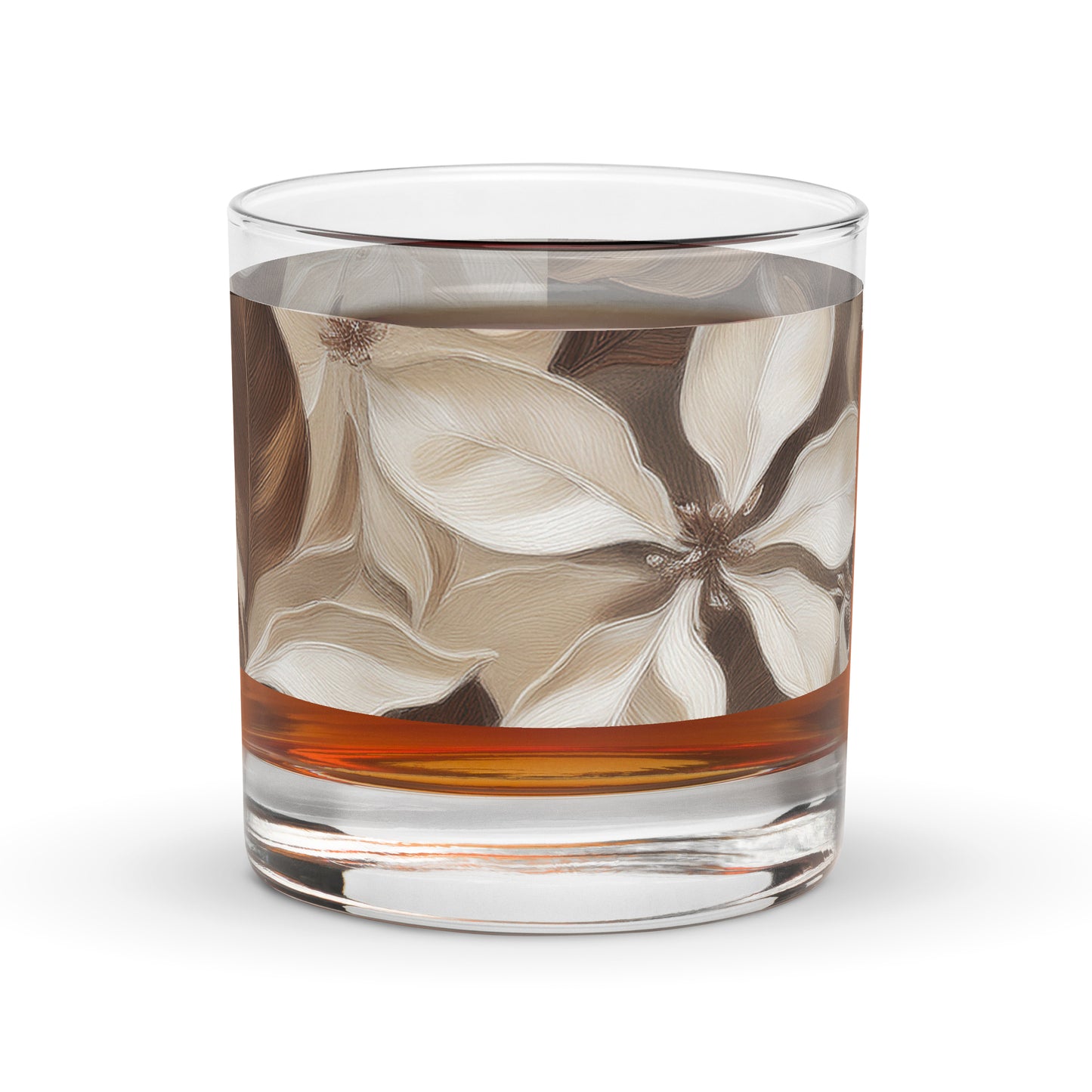 Petals in the Woods 11 oz Rocks Glass, Set of 2, 4 or 6