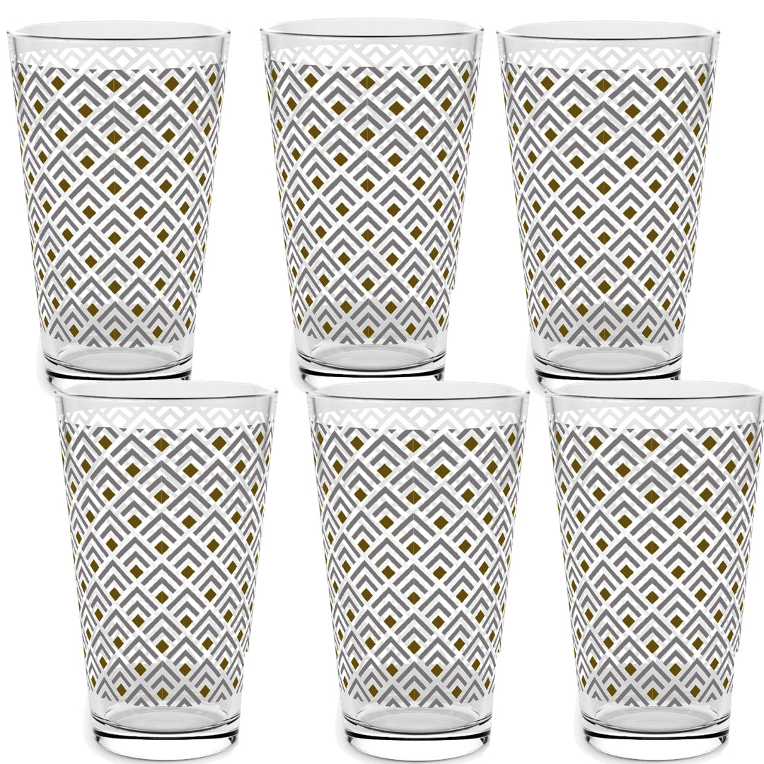 Deco Gold 16 oz Pint Beer Glass