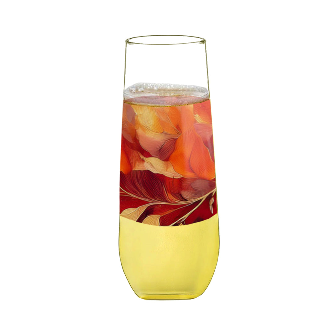 Autumn Blend 8.5 oz Stemless Champagne Flute, Set of 2, 4 or 6