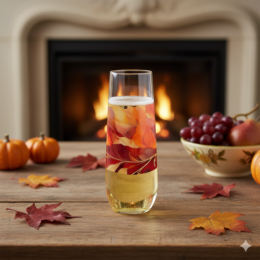 Autumn Blend 8.5 oz Stemless Champagne Flute, Set of 2, 4 or 6