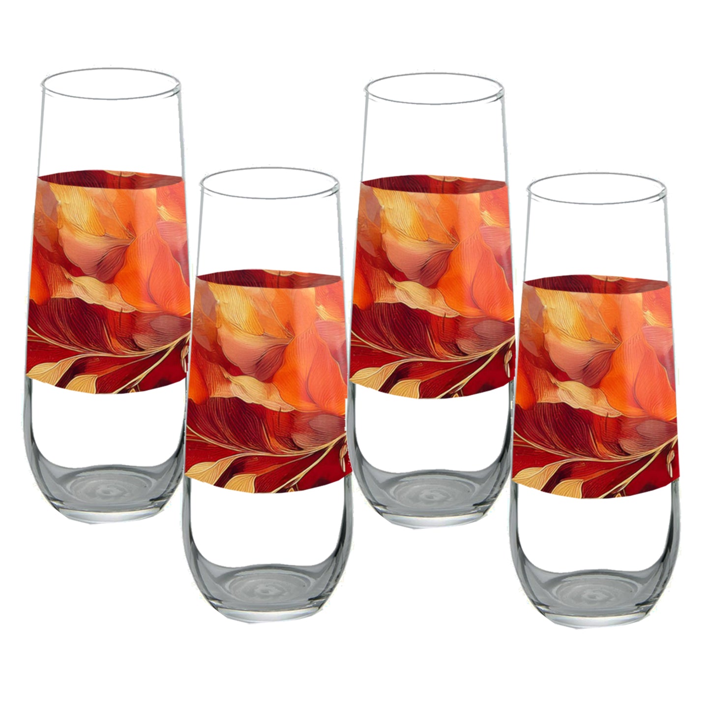 Autumn Blend 8.5 oz Stemless Champagne Flute, Set of 2, 4 or 6