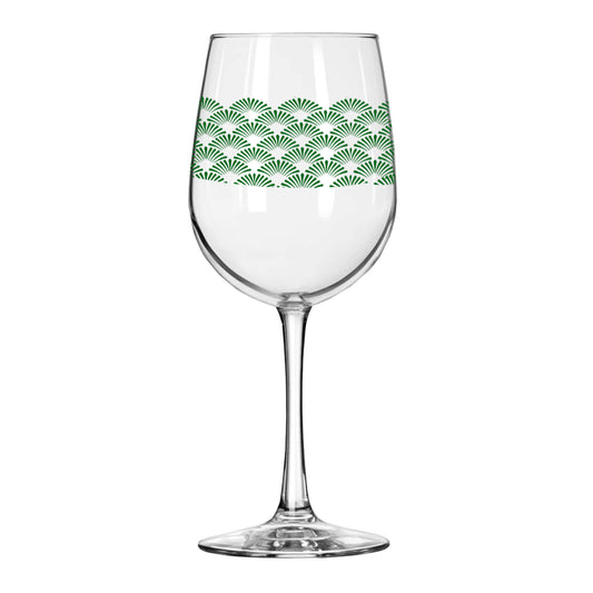 Green Deco 16oz Tall Wine Glass