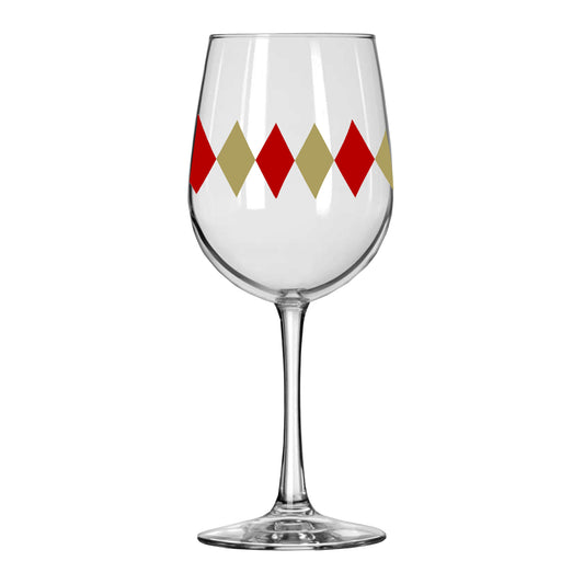 Holiday Diamonds 16oz Tall Wine Glass