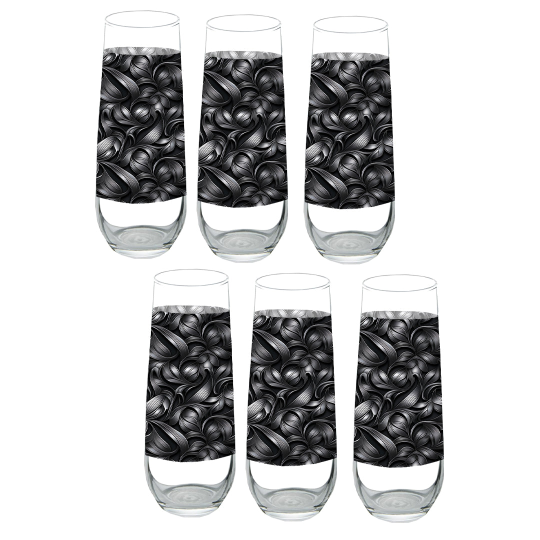 Luxury Stemless Champagne Flute | Baroque Swirl Design