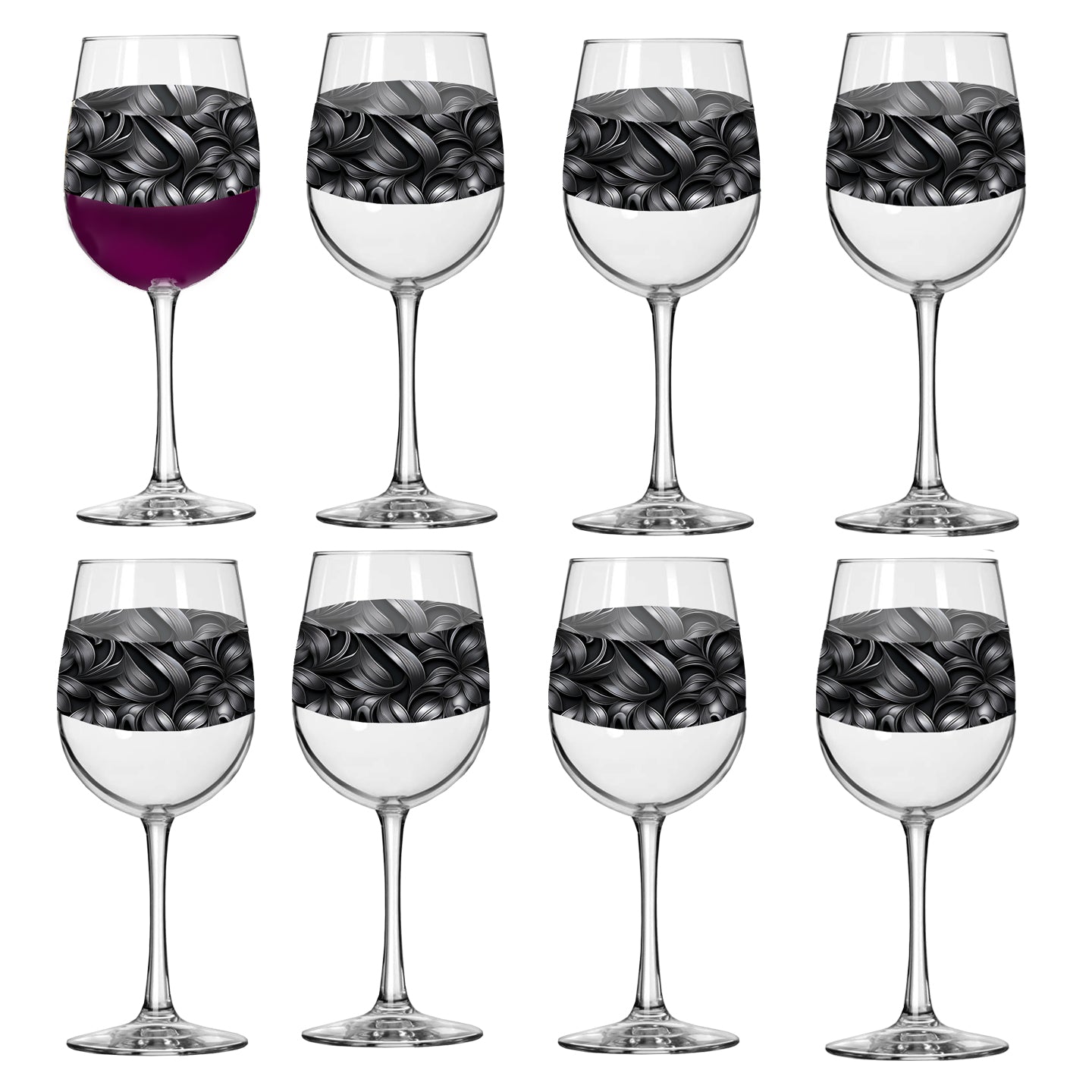 Baroque Swirls Tall Wine Glass | Ornate Custom Design