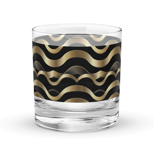 Liquid Gold Rocks Glass | Luxurious Signature Design