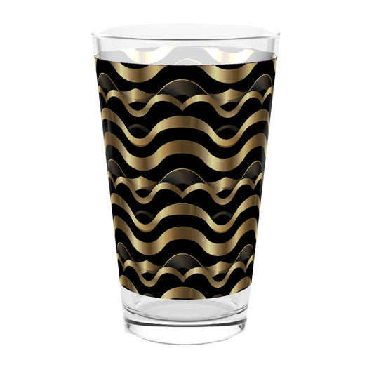 Pint Beer Glass | Liquid Gold Art Deco Design