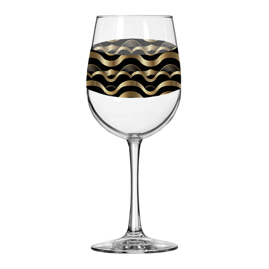 Liquid Gold Tall Wine Glass | Art Deco Elegant Design
