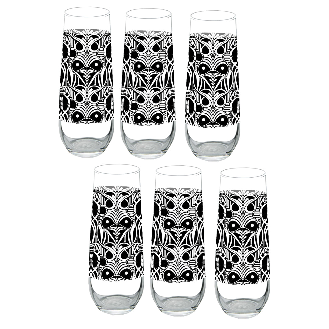 Midnight Mask Stemless Champagne Flute | Masquerade Style