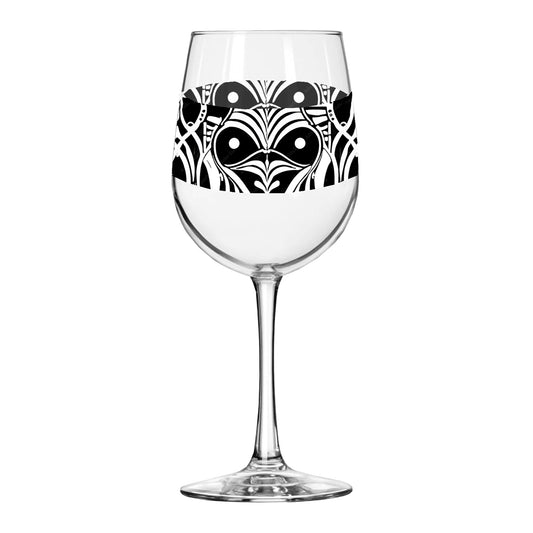 Midnight Mask Tall Wine Glass | Masquerade Artisanal Design