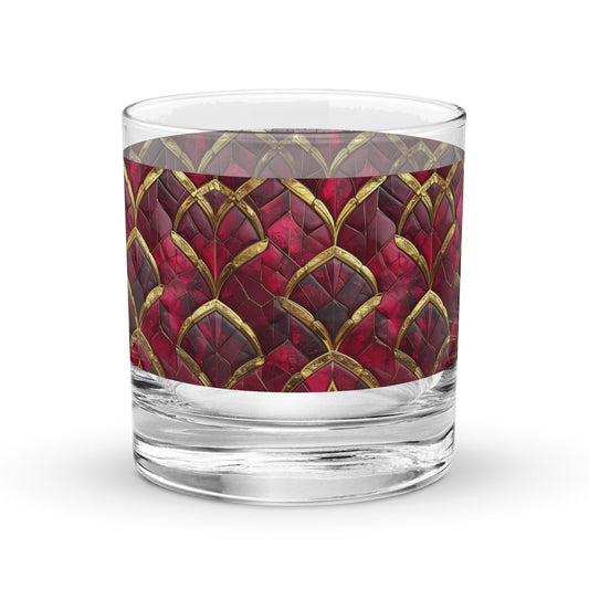 Crimson Jewels Rocks Glass | Signature Design
