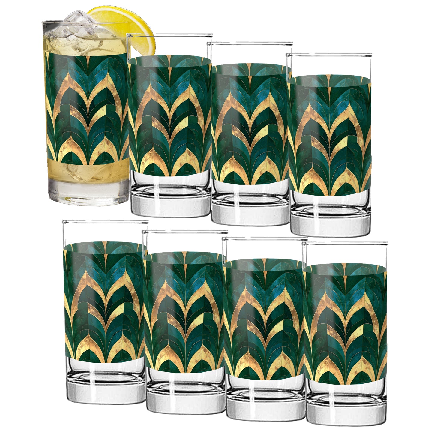 Exclusive Gilded Finish | Emerald Royale Highball Glass