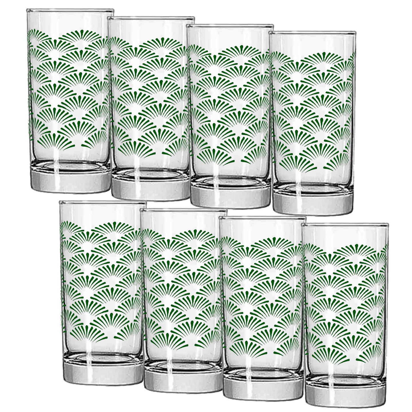 Green Deco Highball Glass | Signature Design