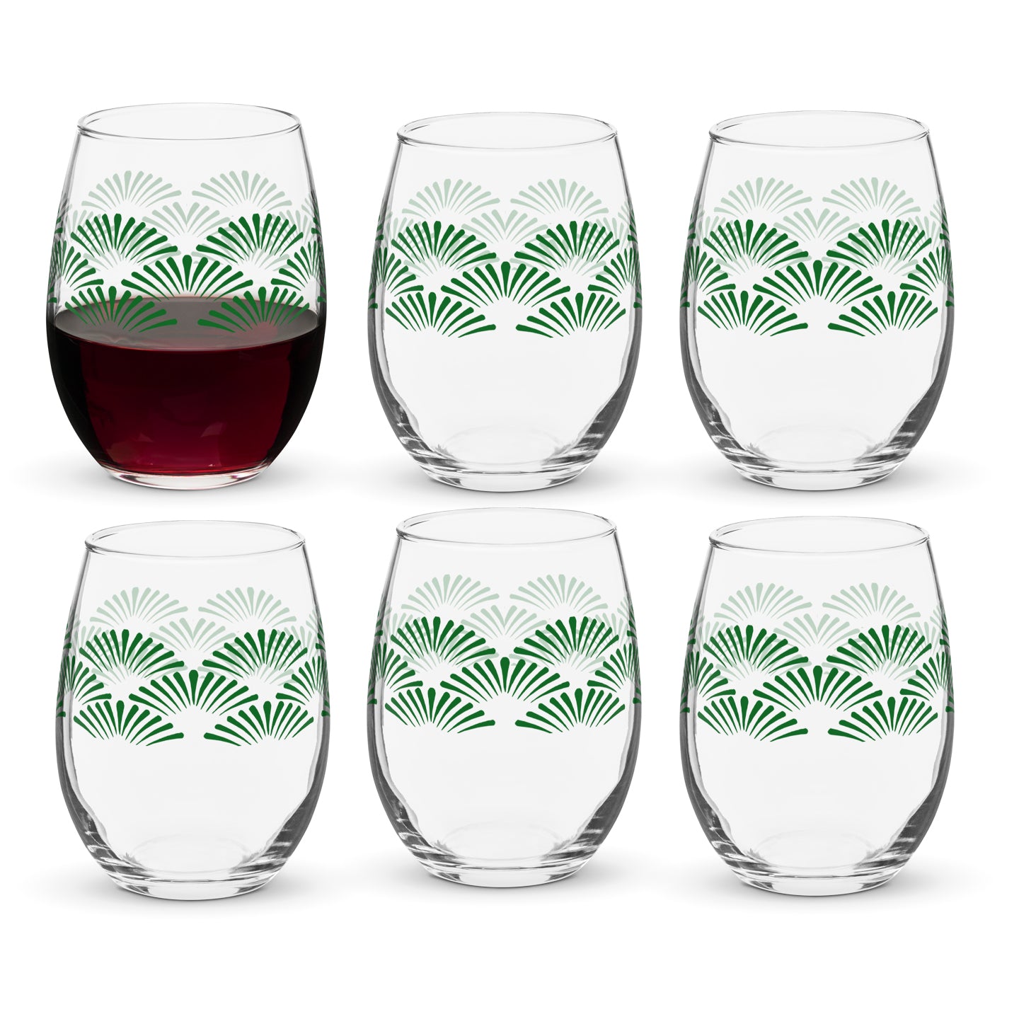Green Deco Stemless Wine Glass | Signature Design