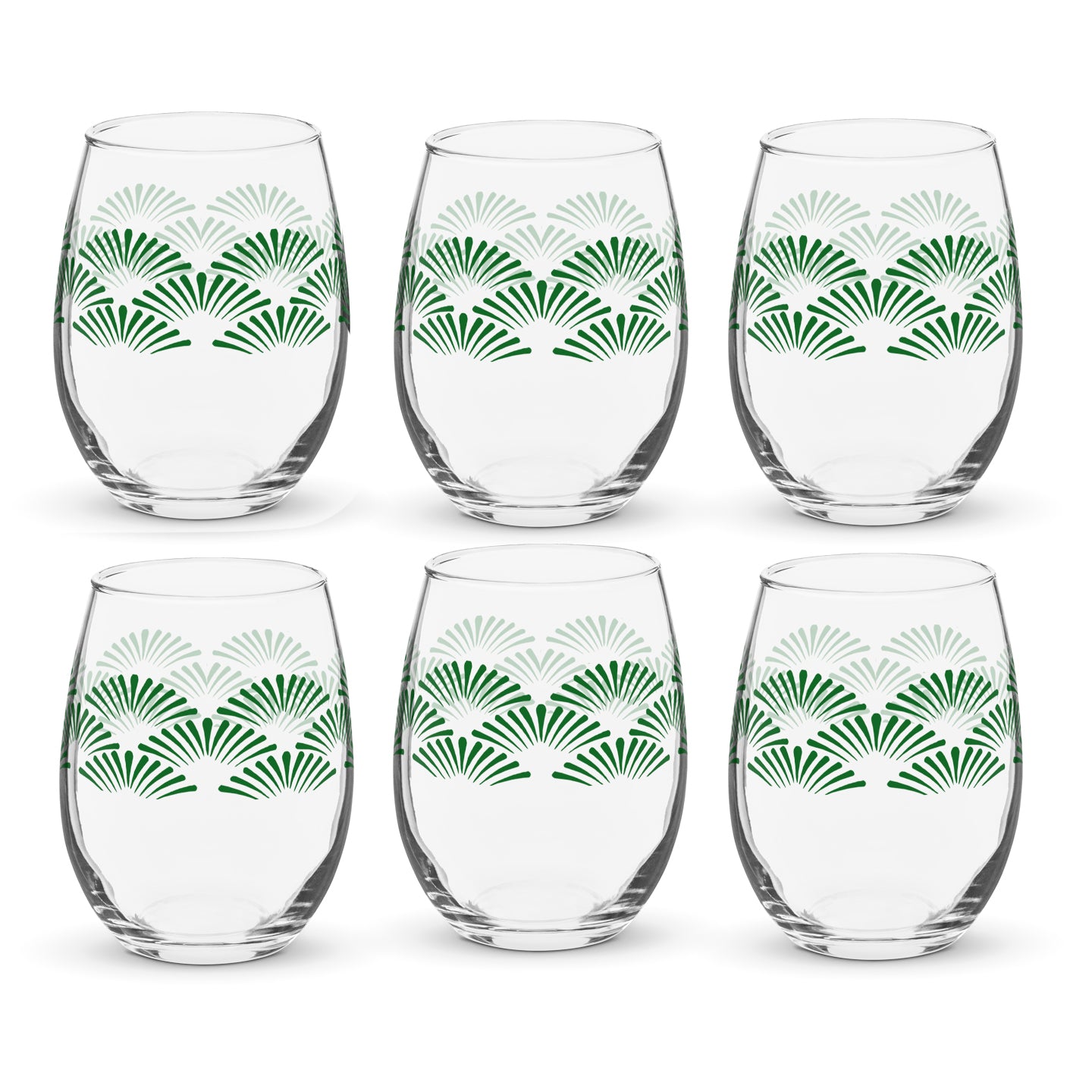 Green Deco Stemless Wine Glass | Signature Design
