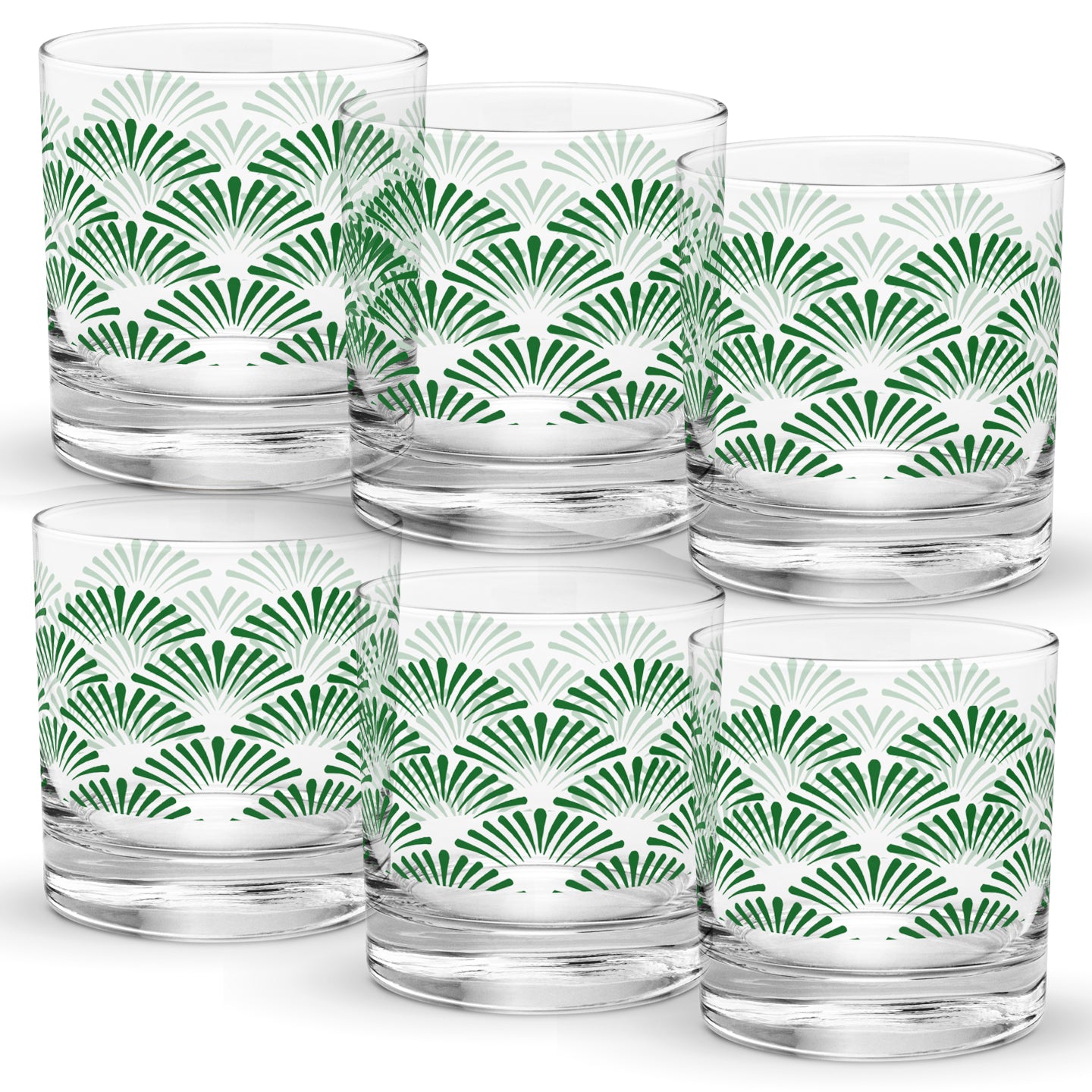 Green Deco Rocks Glass | Signature Design