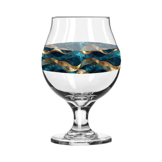 Opulent Teal Belgian Beer Glass | Unique Artisan Crafted