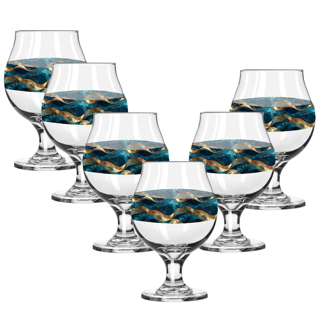 Opulent Teal Belgian Beer Glass | Signature Design