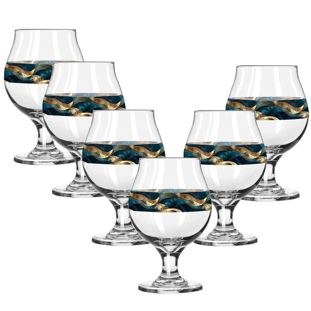 Opulent Teal Belgian Beer Glass | Signature Design
