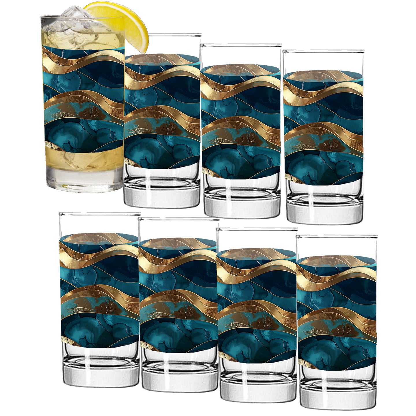 Opulent Teal Highball Glass | Signature Design