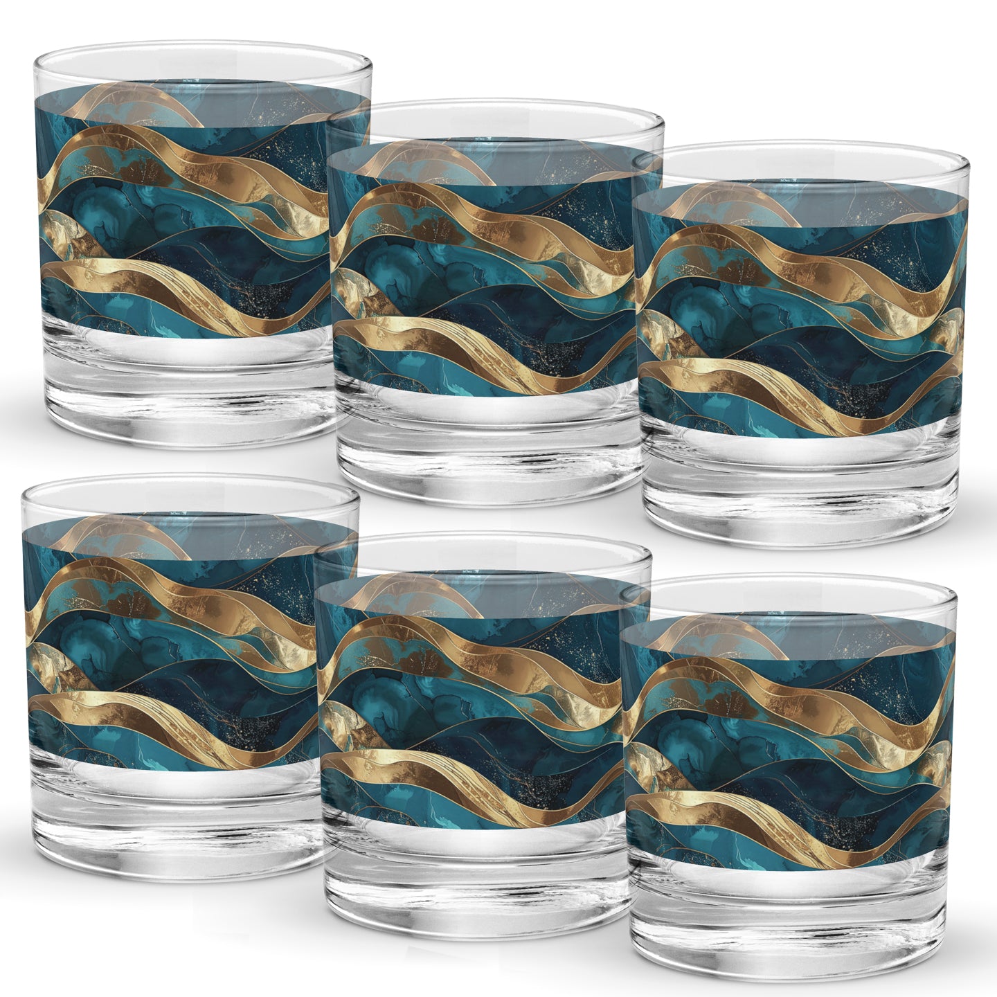 Opulent Teal Rocks Glass | Artisan Crafted