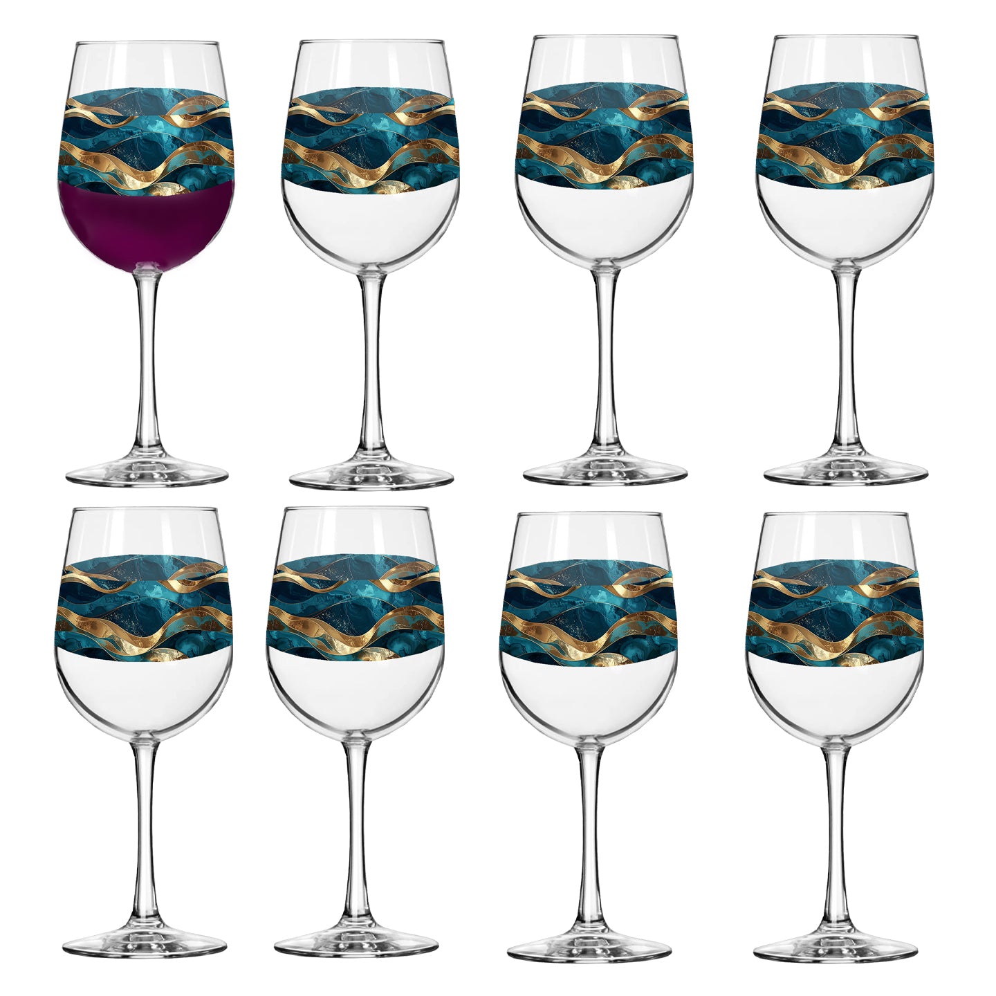 Opulent Teal Tall Wine Glass | Exlusive Signature Design