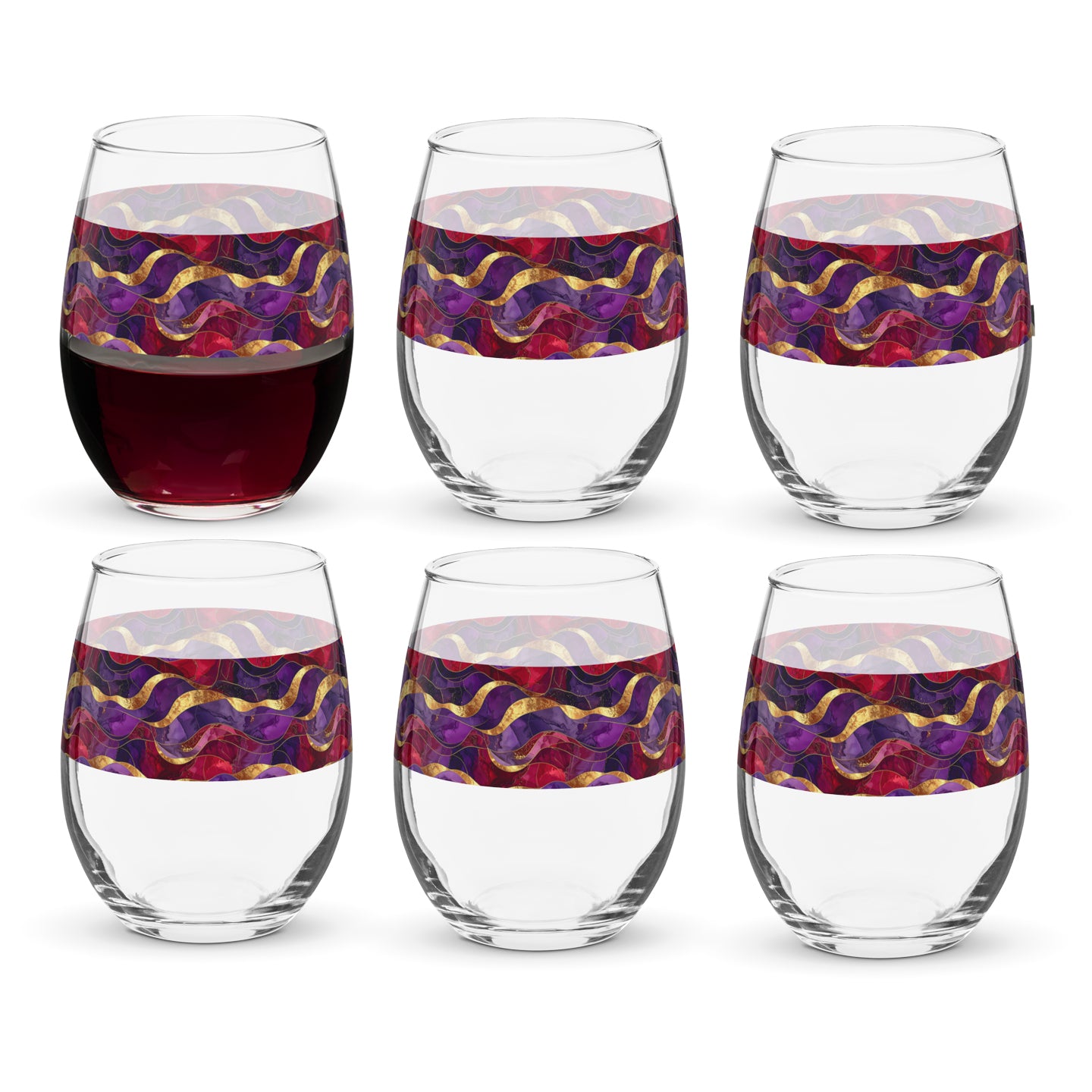 Holiday Rhapsody Stemless Wine Glass | Modern Statement