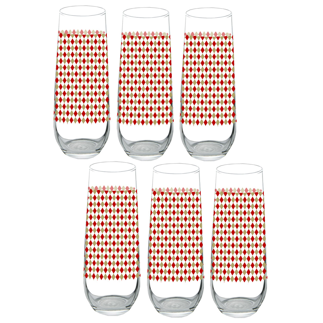 Ruby and Gold Stemless Champagne Flute | Signature Design