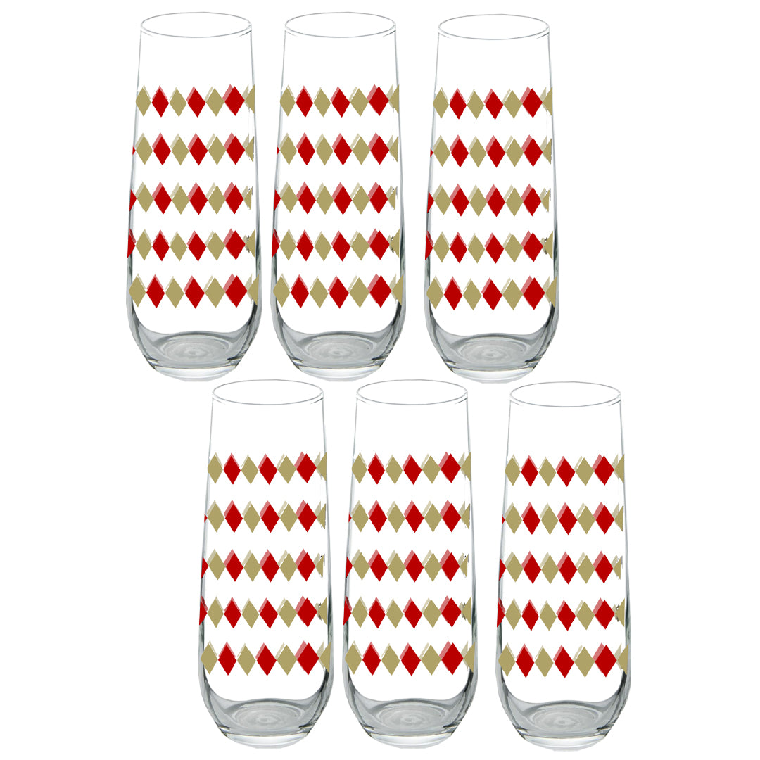 Ruby and Gold Stemless Champagne Flute | Signature Design